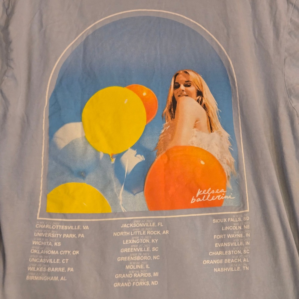 Kelsea Ballerini Heartfirst Tour 2023 Concert T-Shirt Blue Large Short Sleeve
